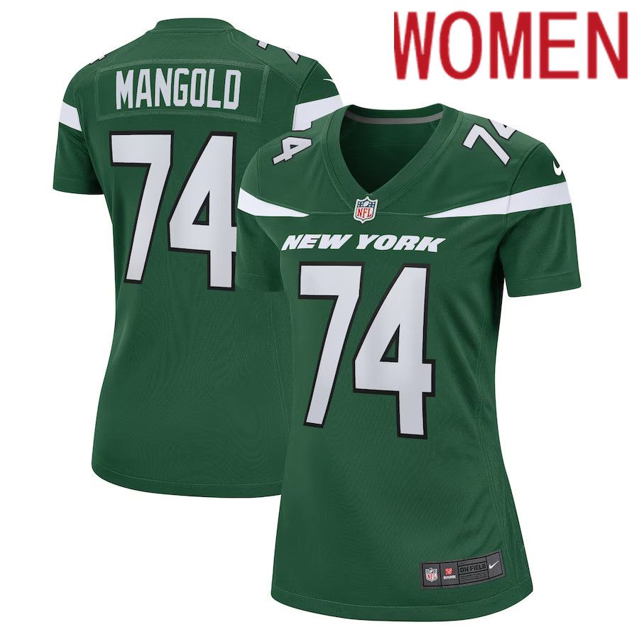 Women New York Jets 74 Nick Mangold Nike Gotham Green Retired Player NFL Jersey